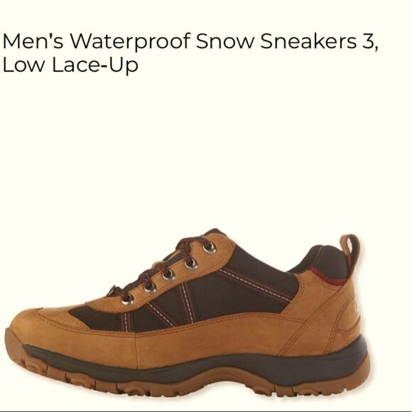 LL Bean Men's Waterproof Snow Sneakers 3, Low Lace-Up Size 9Wide - Picture 1 of 9